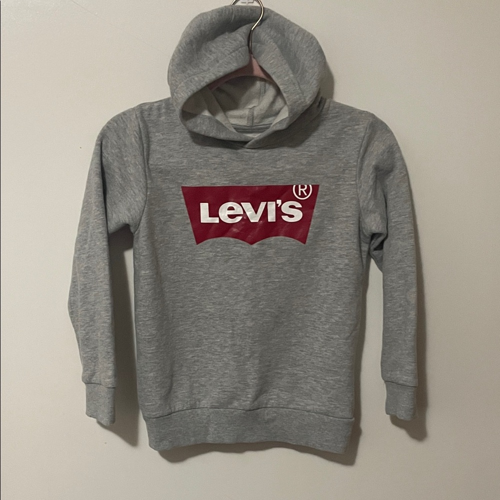 Levi's Kids Gray and Red Logo Hoodie boys size (M 7/8)